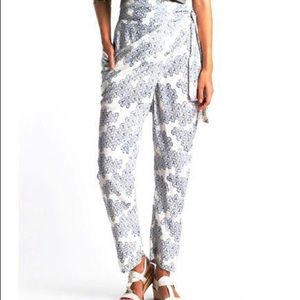 Cool Cotton hand printed pants with wrap belt